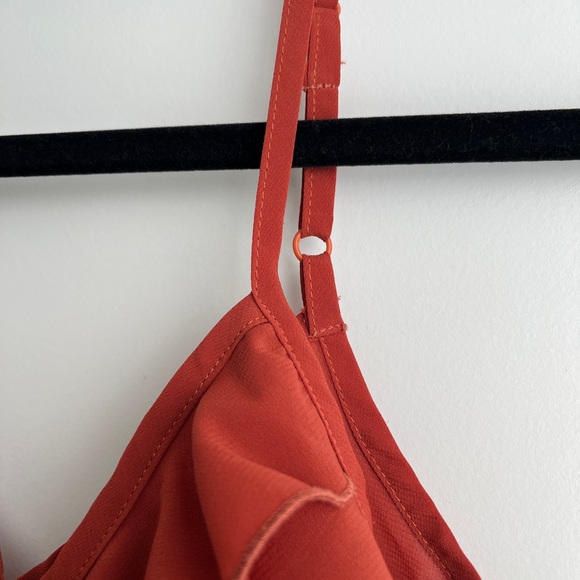 Elegant Rust Ruffle Top - Picture 8 of 9